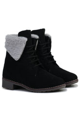 Black Block Solid Regular Boots